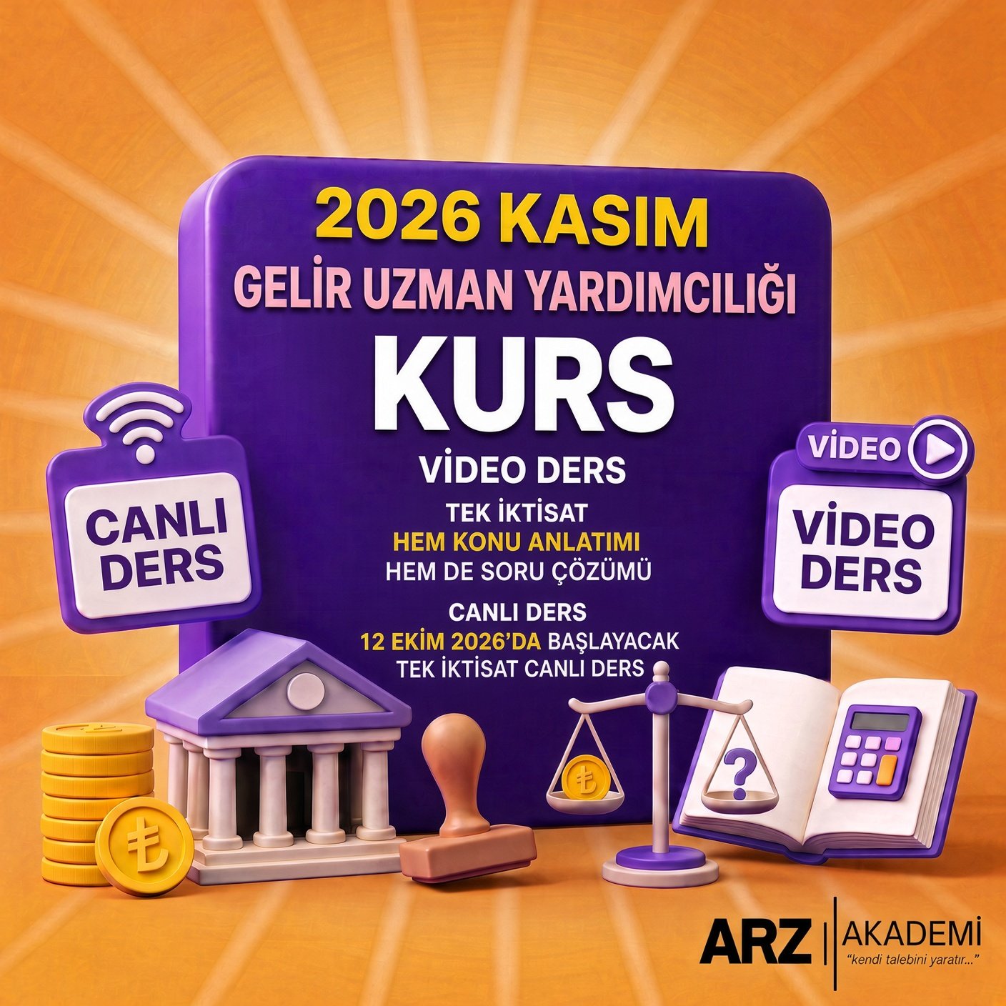 TEK İKTİSAT GELİR UZMAN YARDIMCILIĞI CANLI VE VİDEO DERS 2026 KASIM
